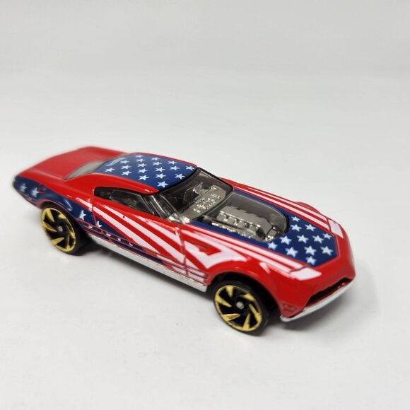 Hot Wheels Muscle Speeder Red & Blue Stars & Stripes Die-Cast - Picture 3 of 7